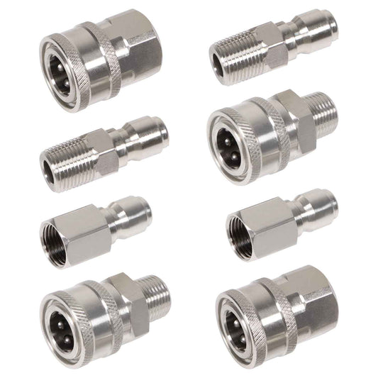 3/8 Inch 3/8'' Pressure Washer Quick Connect Fittings Stainless Steel Adapter Set for NPT Male and Female Thread Kit