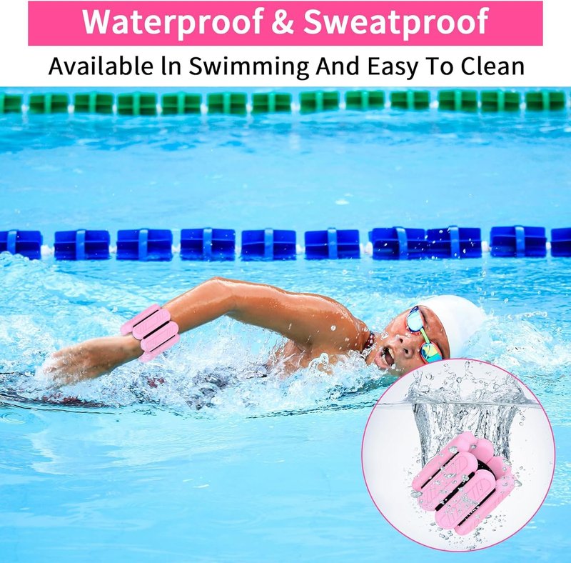 Wrist & Ankle Weights for Women, Adjustable Weights for Leg & Arm,Wearable Ankle Weights for Pilates, Walking, Yoga, Dance, Barre,Gym (Pink, 2LB（1LB + 1LB）)