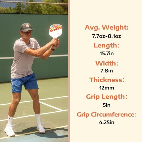 A11N Pickleball Paddles Set of 2 Fiberglass Surface Rackets with 4 Pickleball Balls and Pickleball Bag for Beginners - USAPA Approved, Orange