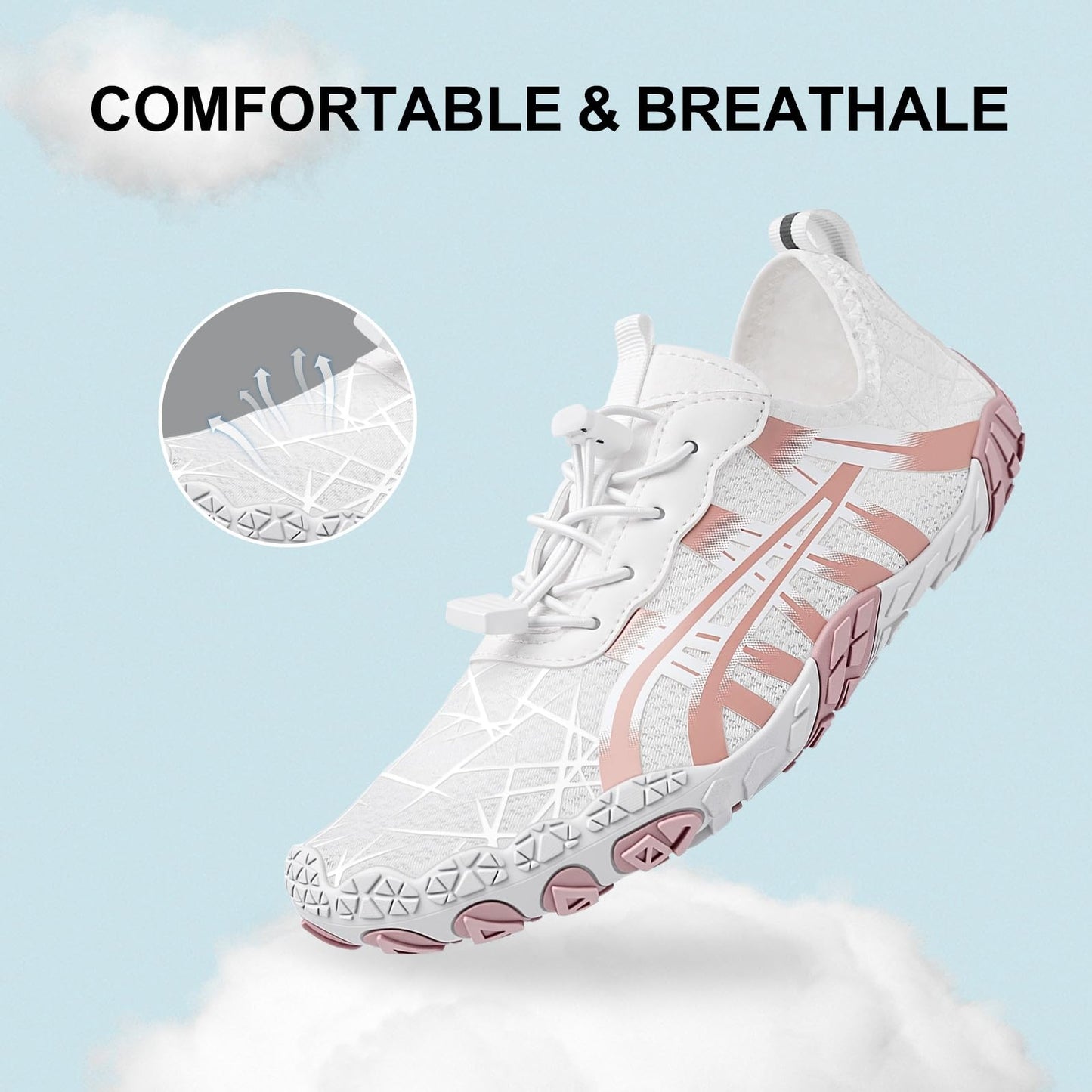ELETON Barefoot Shoes Women Men Footwear, Wide Toe Box Hiking Zero Drop Non-Slip Quick-Dry River Boat Pool Beach Water Shoes, Lightweight Swimming Running Walking Sneakers Unisex
