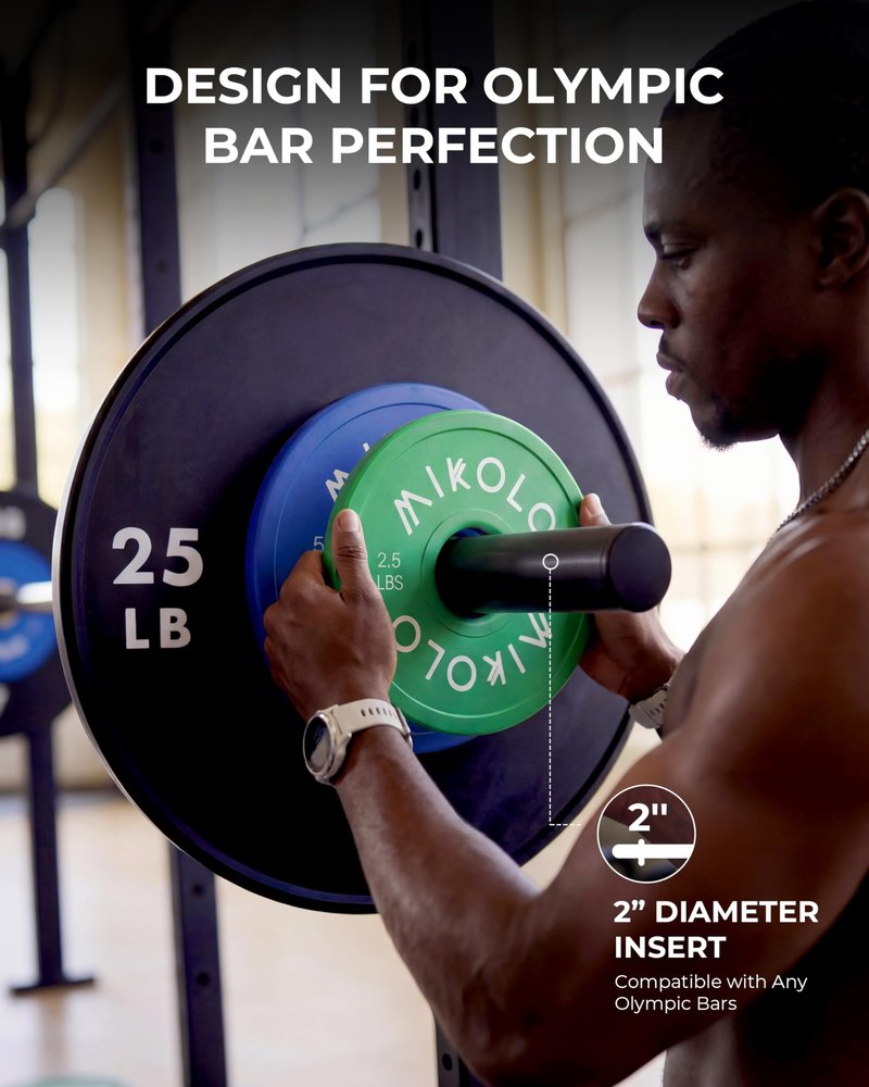 Mikolo Change Weight Plates 1.25LB 2.5LB 5LB Set Fractional Plates Set Bumper Plates for Cross Training Fit 2 Inch Barbells Strength Training Weight Plates (5LB/2.5LB/1.25LB)