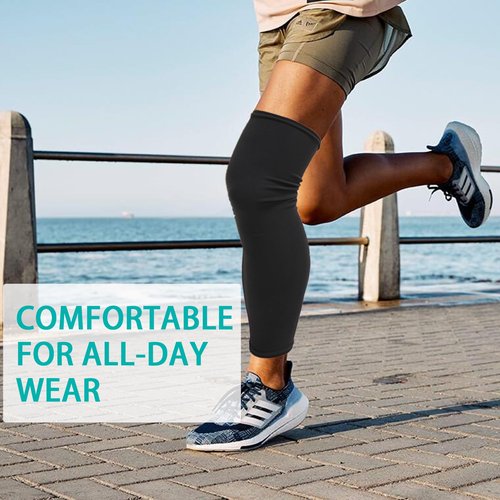 DOUKOM Knee Brace Undersleeve for Men & Women, Leg Undersleeve for Knee Brace Closed Patella Protects Skin from Abrasions and Irritations (L)