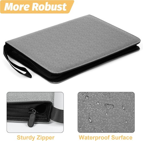 GERMUN 9 Pocket Card Binder - Premium Zip Trading Card Album for MTG, TCG & Sports Cards | Grey2