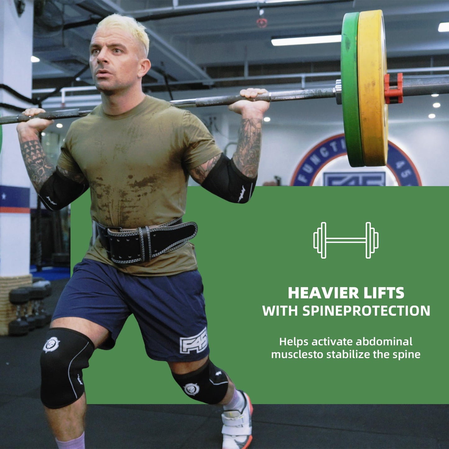 Weight lifting Belt (6mm Thick) - Genuine leather, offering back support. Double-pronged buckle, ideal for weightlifting, powerlifting, squats and deadlifts(White M)