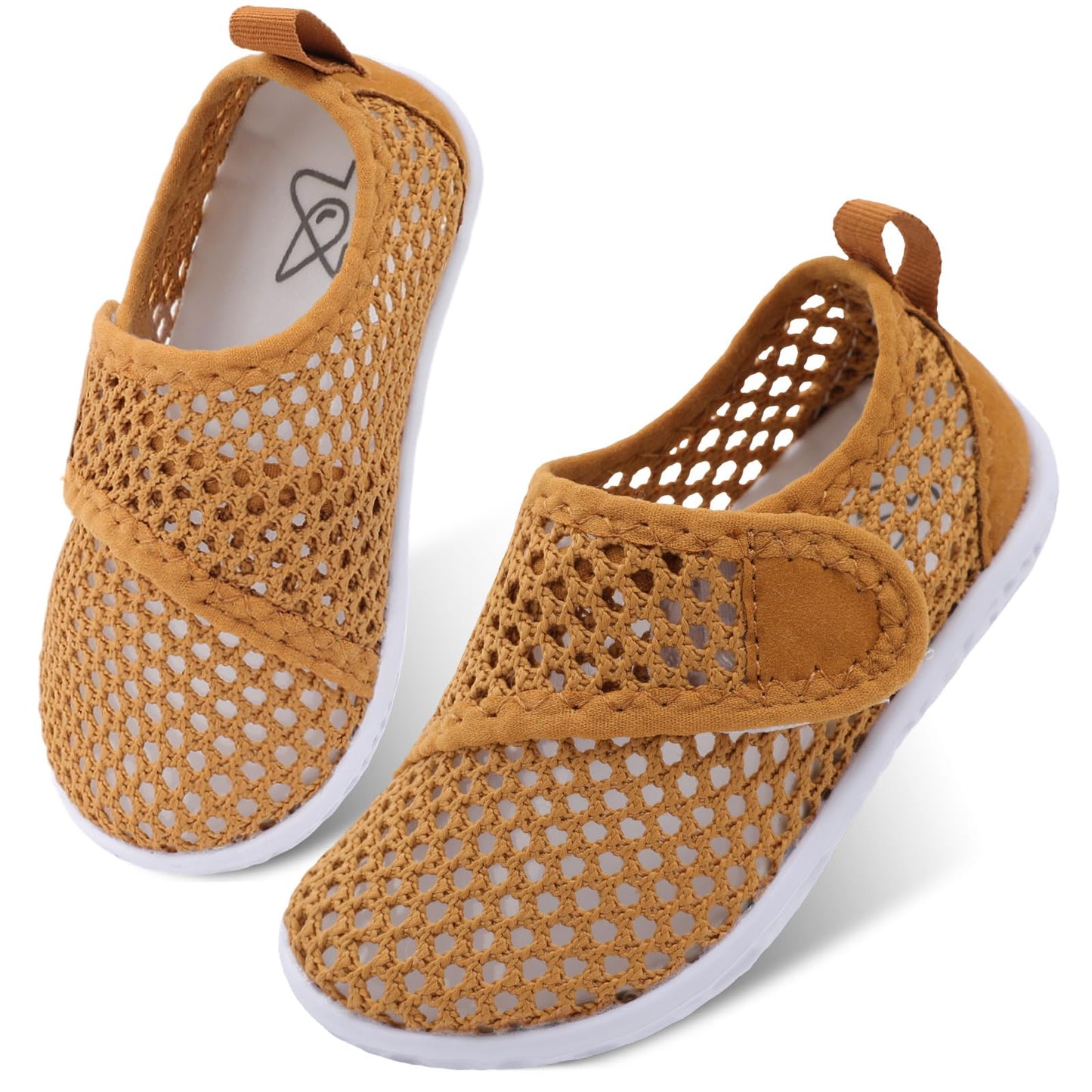 LeIsfIt Kids Water Shoes Toddler Girls Boys Swim Shoes Outdoor Quick-Dry Breathable Aqua Socks for Beach Pool Surf, Brown, 1 Big Kid