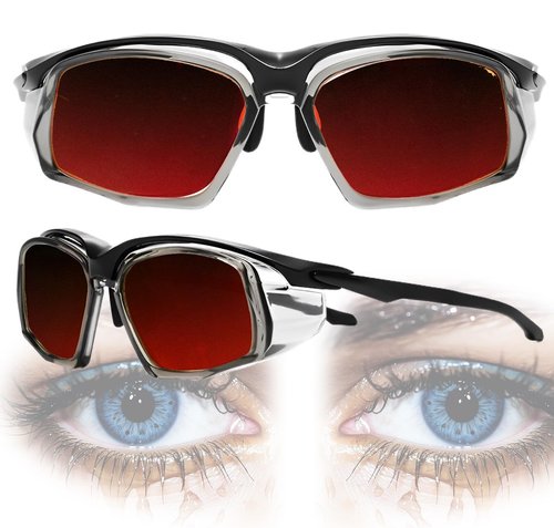 cosycare Windproof Protective Sunglasses With Side Shields for outdoors eyes protection (Red)