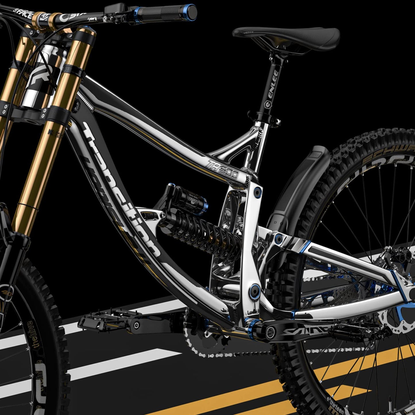 ENLEE MTB Mountain Bike Fender, Bicycle Mudguard, 14.27'' Length, 3.14'' Width, for Adults Men Women