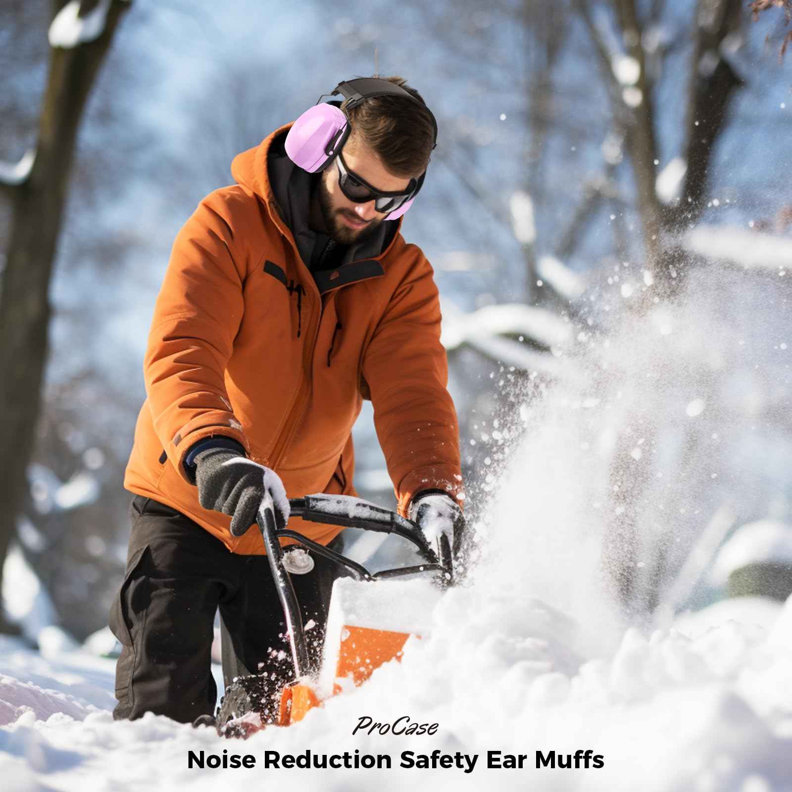 ProCase Noise Cancelling Ear Muffs SNR 33dB, Ear Hearing Protection Headphones for Adults, Sound Proof Ear Defenders for Work, Mowing, Shooters Shooting Gun Range, Construction -Purple