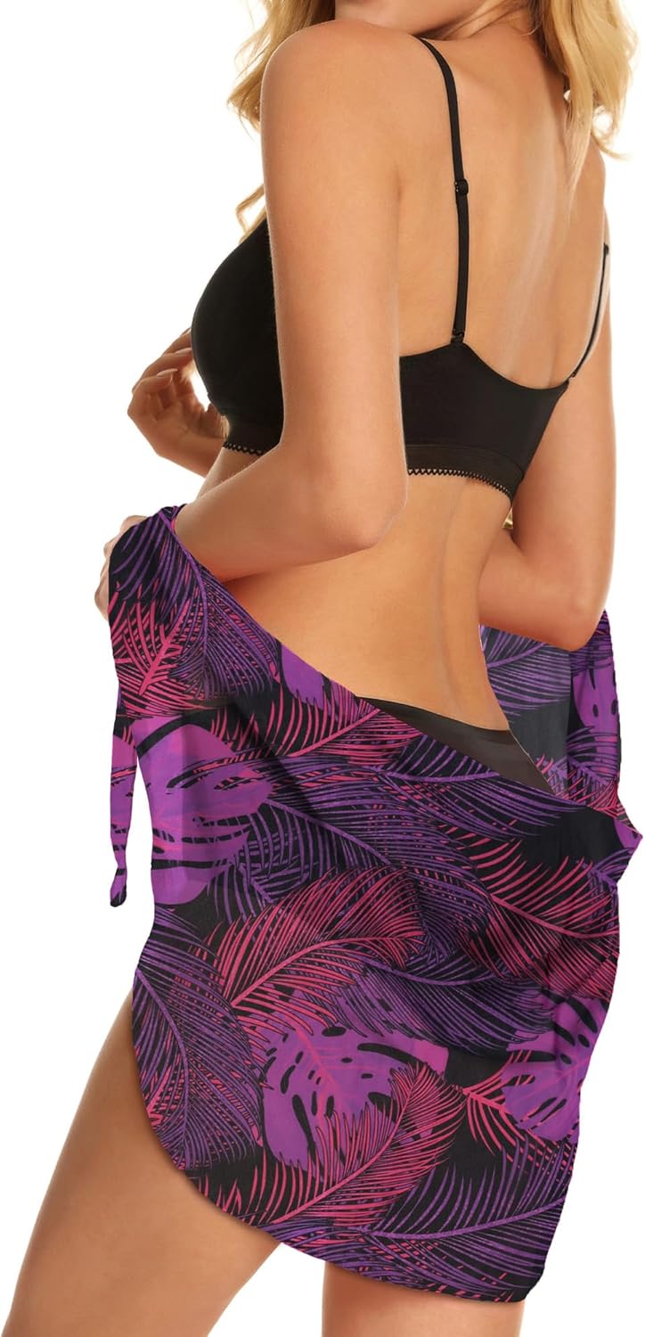 Swimsuit Coverups for Women - Skiennix Sheer Chiffon Sarong Beach Wrap | Stylish Short Skirt