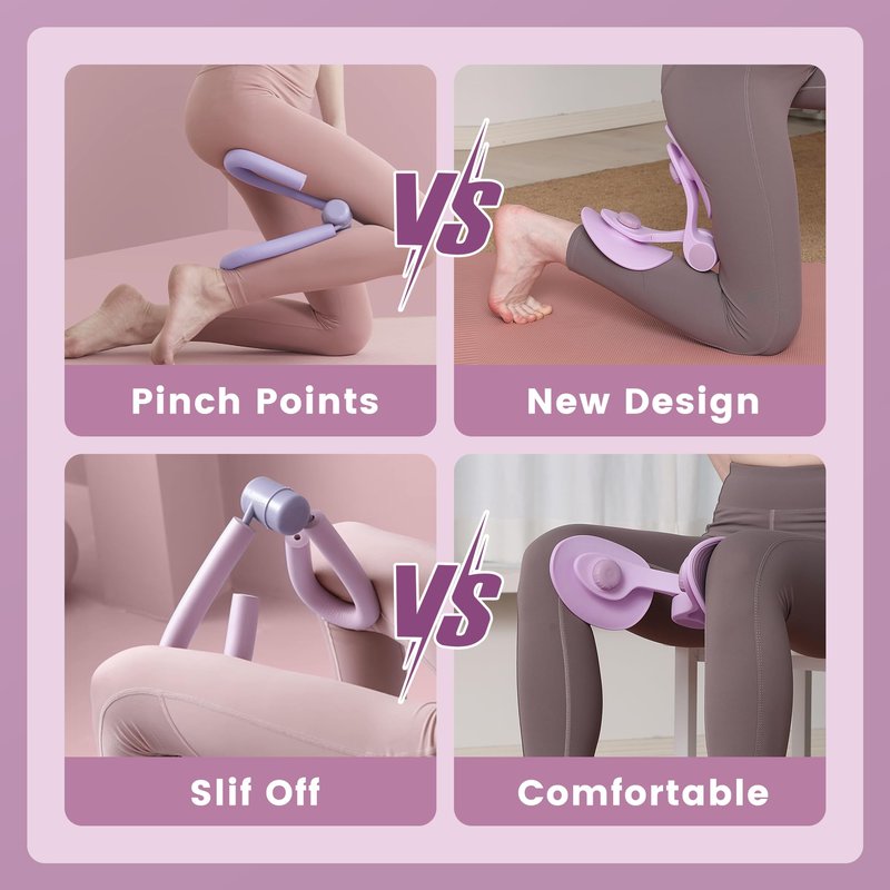 SUSHENJO Inner Thigh Exerciser Resistance Band Set, Pelvic Floor Kegel Trainer, Hip Leg Trainer for Postpartum Recovery Home Gym Equipment