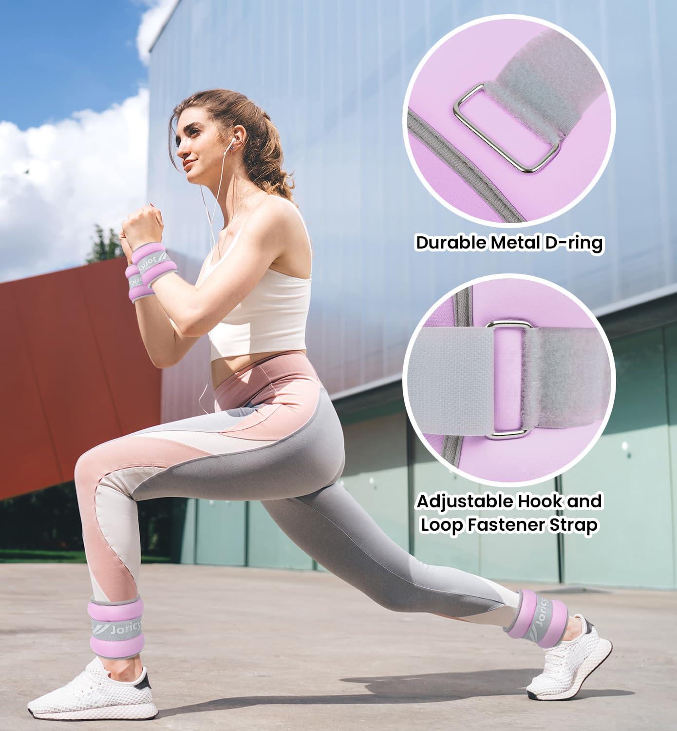 Ankle Weights, Wrist Leg Arm Weights for Women Men with Adjustable Straps, Strength Training Weighted for Running, Walking, Fitness, Gym - 6LB Pair (3 LB Each Weight), Purple1