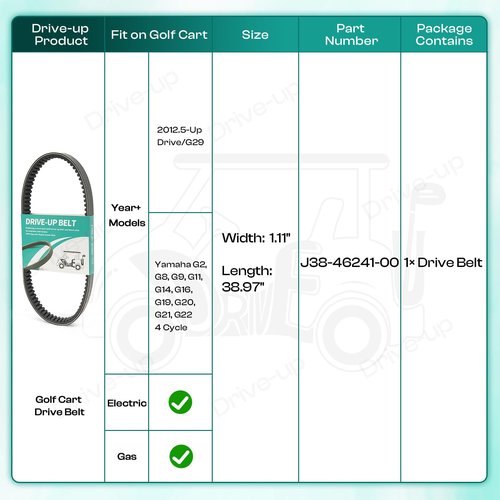 DRIVE UP Golf Cart Drive Belt for Yamaha G2 G8 G11 G14 G16 G20 G21 G22 G29 OEM# J38-46241-00
