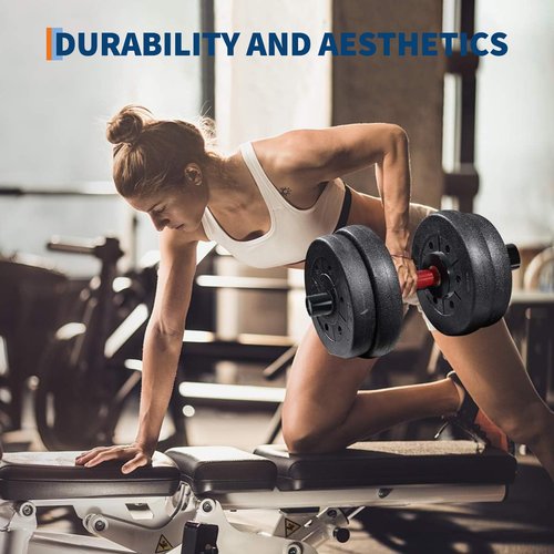 16" Olympi-c Dumbbell Bars With Spring Collars - Heavy Duty Loadable Handles For 2" Plates, Home Gym Weightlifting Equipment