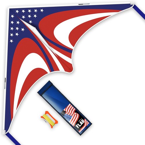 Delta Kite Set - Easy Launch for Kids & Adults | Perfect for Beach & Park Activities - American Flag Design