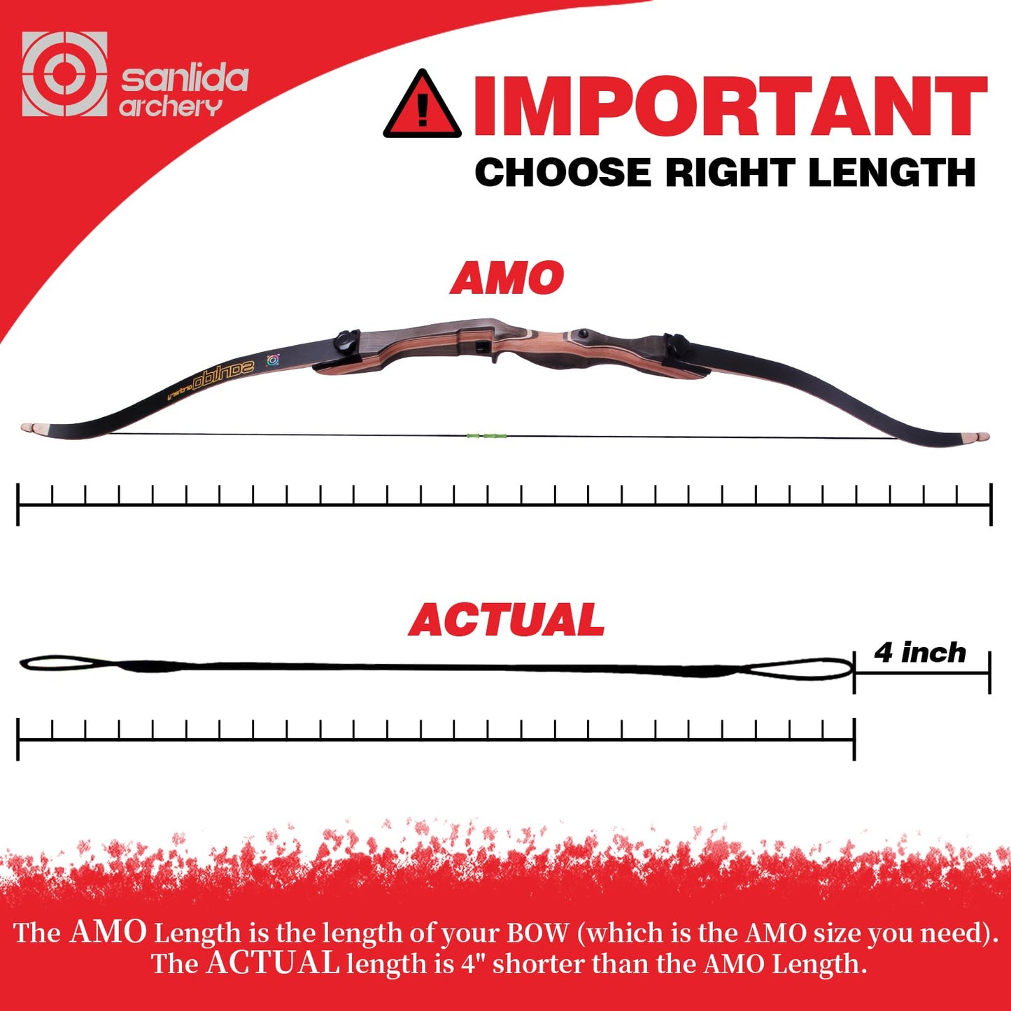 sanlida Archery 2pcs Bow String Replacement for Recurve Bow, Standard/Universal Dacron BCY B55 Bowstring Replacement, AMO Length 48"/54"/62"/66"/68"/70",12 Strands (62inch)