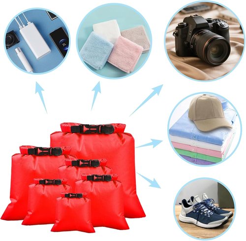 Dry Bags Waterproof by Skiennix - Lightweight 6PCS Set for Kayaking, Hiking & Camping