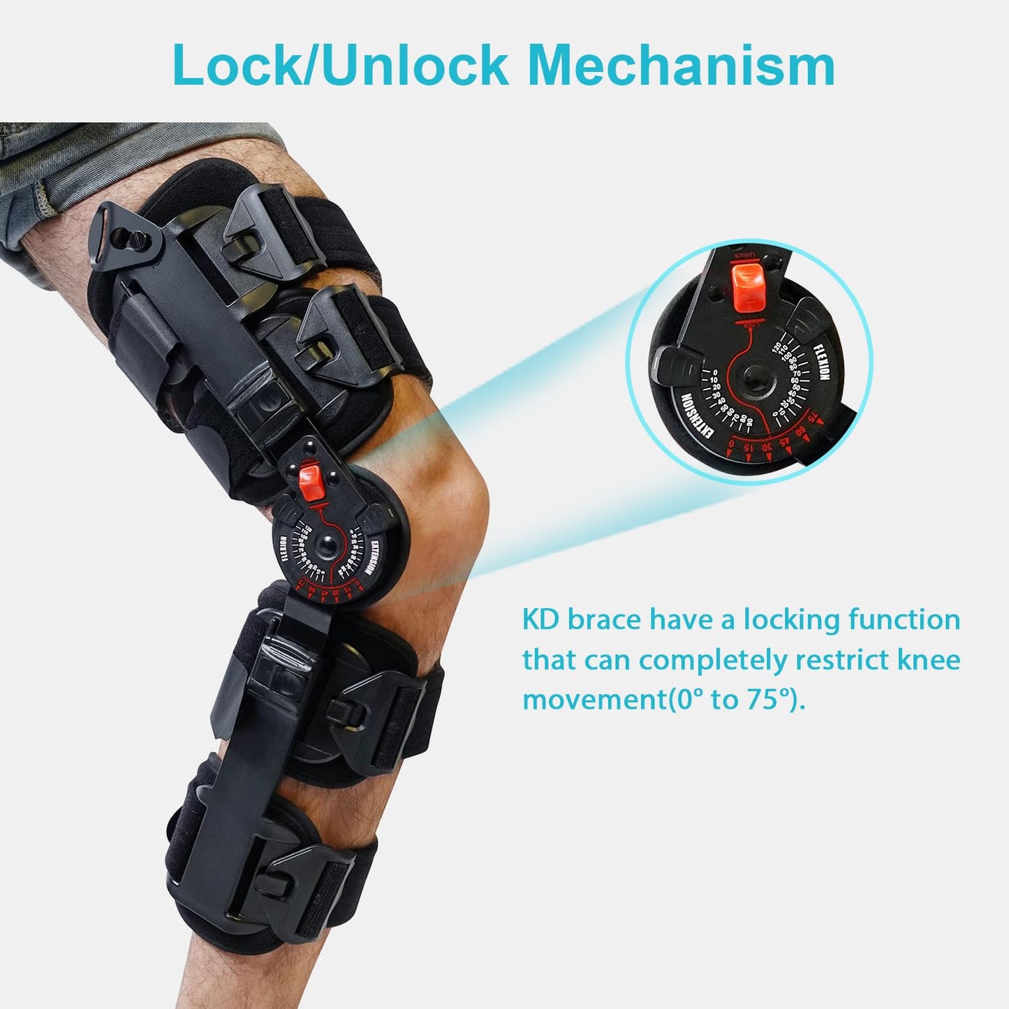 KD ROM Knee Brace: Hinged Post-Op Knee Brace for Arthritis, ACL, MCL, and PCL Injury – Optimal Support for Rehabilitation