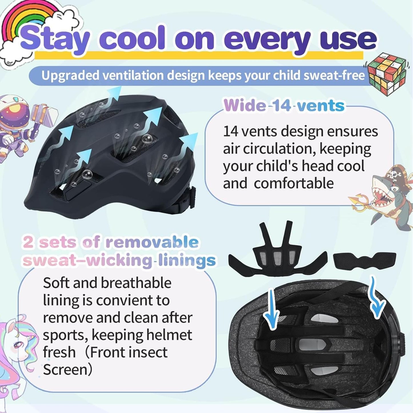 Skiennix Toddler Bike Helmet - Protective Gear Set with Knee, Elbow & Wrist Pads | Size XS (48-52cm) for Ages 3-8