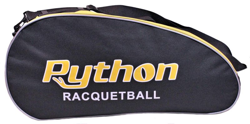 Python Deluxe "3R" (3 Racquet) Racquetball Bag Series (Black/Yellow)