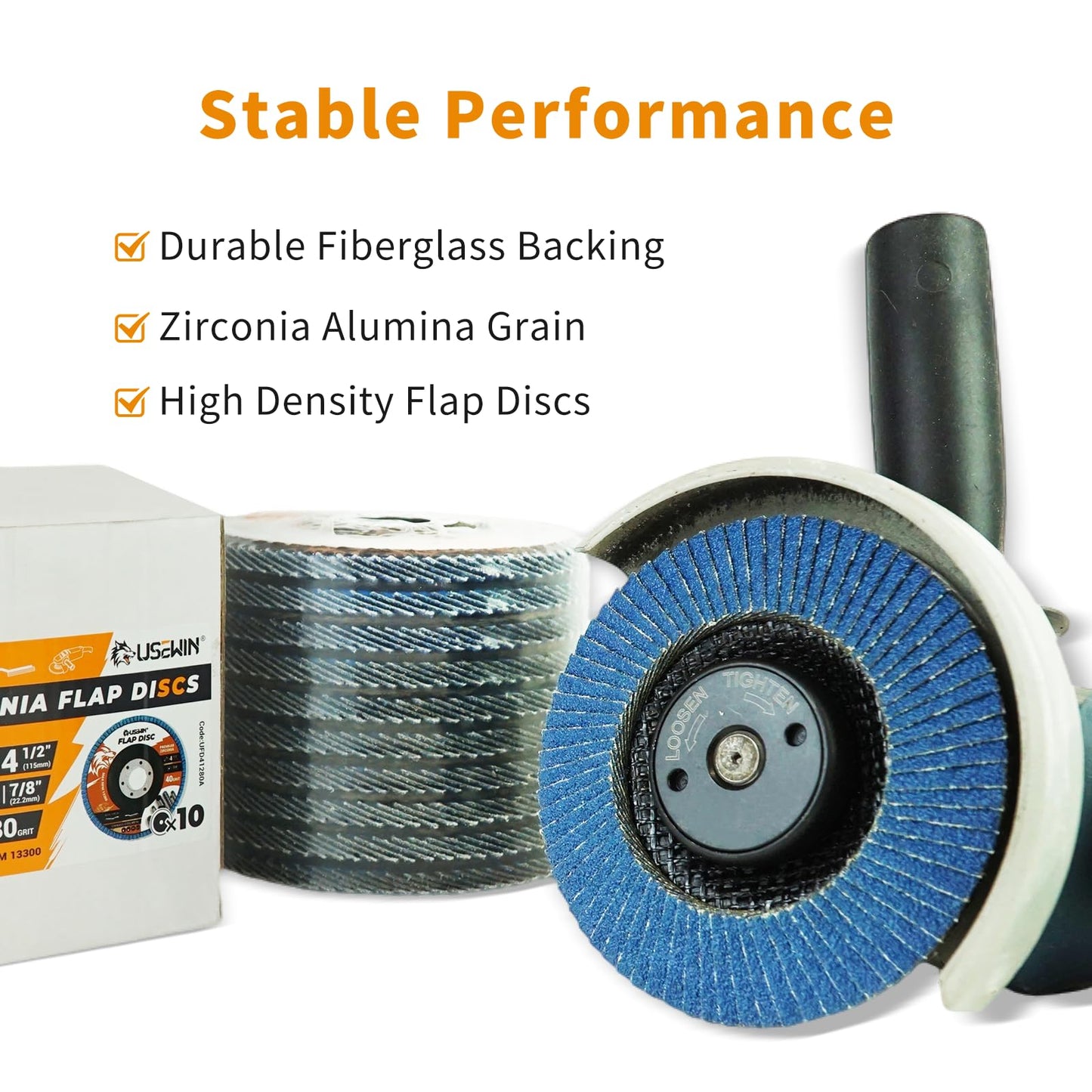 10 Pack Flap Discs 4 1/2 for Angle Grinder Sanding Disc, 40 Grit Grinding Disc, 4.5" x 7/8" Type 29 Zirconia Grinding Wheel for Metal, Wood, Stainless Steel Finishing
