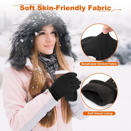 Heated Glove Liners for Men Women - Rechargeable Battery Electric Heated Gloves with Touchscreen - Thin Gloves for Hiking Running Cycling Riding