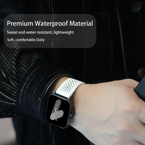Lamshaw ID208 Plus, IDW13, IDW16, IDW17, IDW19, IDW20, IDW21, IDW23, IDW25, IDW26 Smartwatch Bands, Sport Strap Watchband Compatible for Quican, aeac, WMK ID208 Plus 1.8 Inches Smart Watch (White)