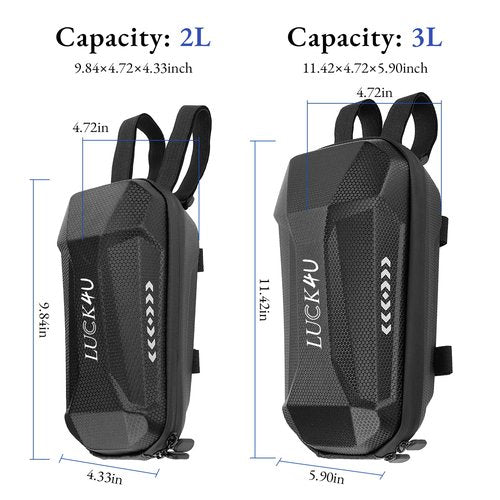 LUCK4U Scooter Bag Scooter Accessories Carry Charger Repair Tools and Cycling Equipment Large Capacity Handlebar Bag Universal for Electric Scooter/Bicycle/Motorcycle (3L)