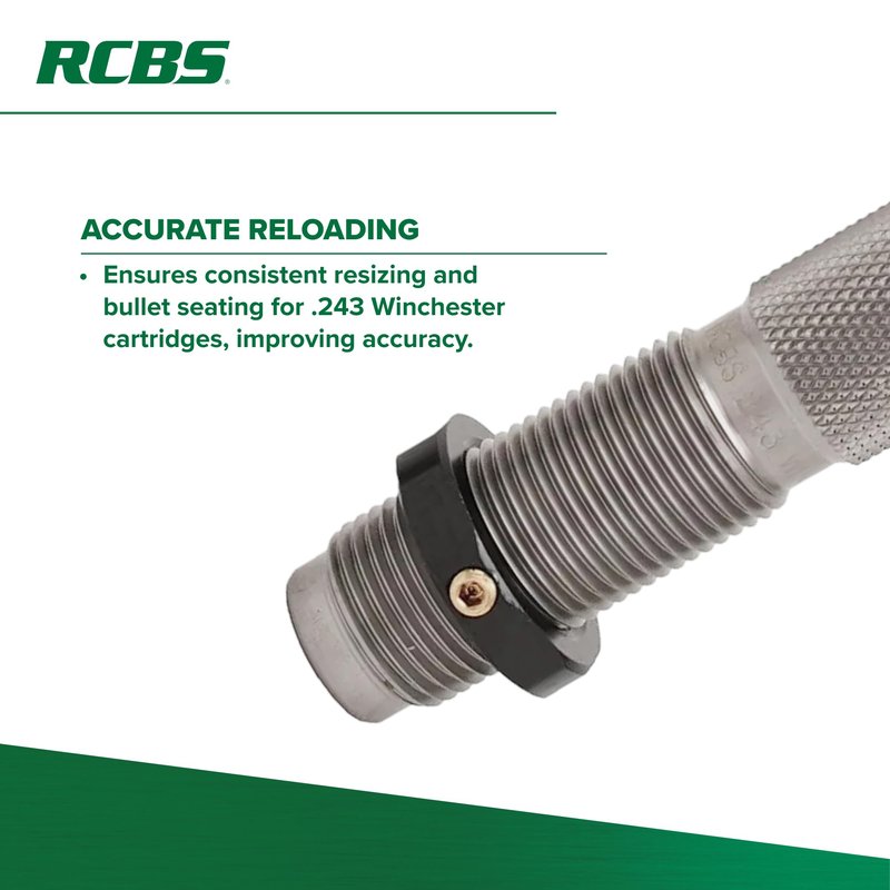 RCBS Full-Length Die Set .243 Win, Reloading Die Set for .243 Winchester Rifle Cartridges