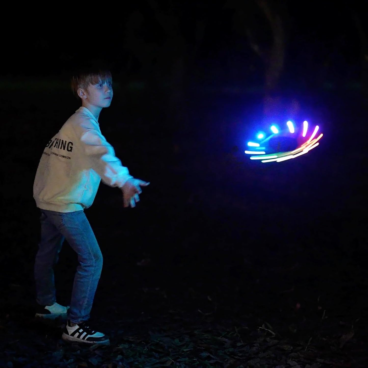 TOSY Flying Ring Bundle - 2 Pack in Blue & Green | Super Bright 12 LEDs for Fun Outdoor Play