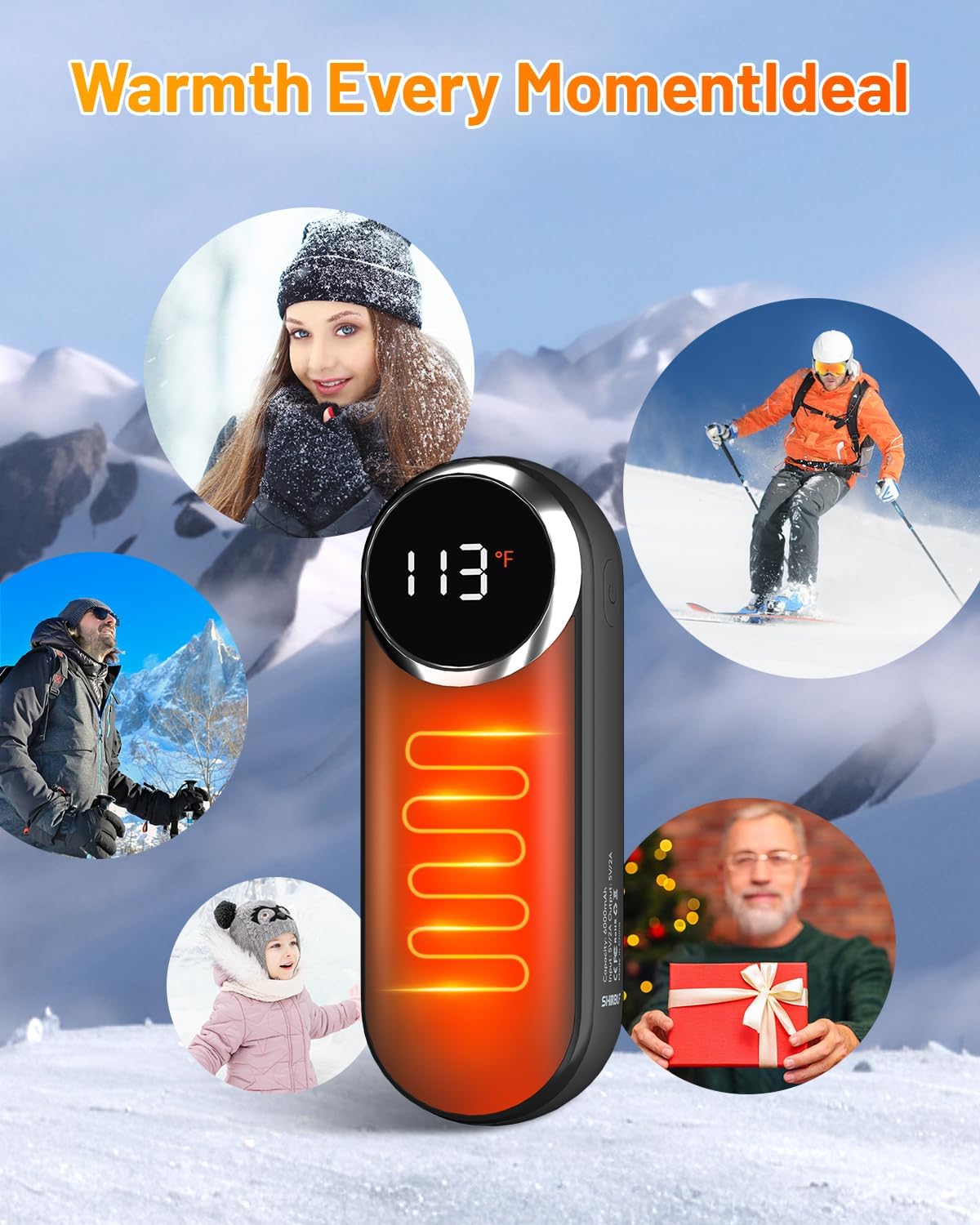 Rechargeable Hand Warmers 2 Pack - Magnetic AI Electric Hot Hands with 3 Heat Settings & 15H Battery Life | Portable Heater for Outdoor Activities