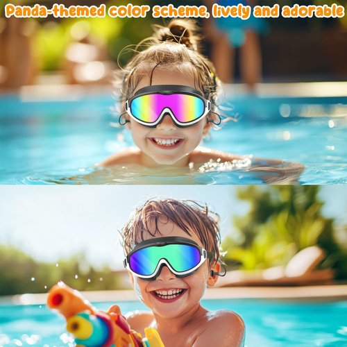 COOLOO Kids Swim Goggles - Anti-Fog, UV Protection, Wide View, No Leak Design | 2 Pack for Ages 4-16