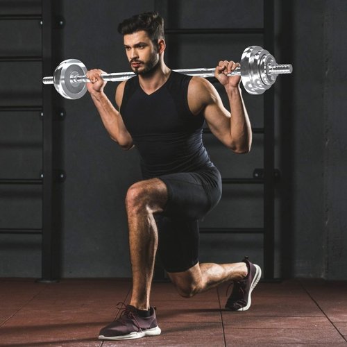 VIVITORY Fitness Dumbbells Set, Adjustable Weight Sets up to 11/22/44/66/100 lbs, with Metal Connecting Rod Used As Barbell, Chromed Weights, Hardcover Gift Box, Home Gym Work Out Training Equipment (44.00, Pounds)