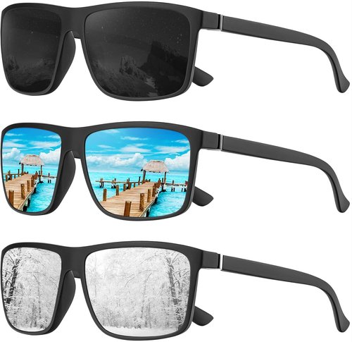 KALIYADI Polarized Sunglasses - UV Protection for Men & Women | Ideal for Driving, Fishing, Golf (3 Pack)