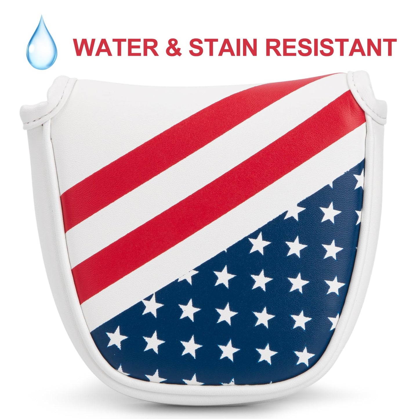 USA Mallet Putter Cover Headcover Magnetic Golf Head Covers Headcovers Club Protective Equipment - Center Shafted Golf Mallet Putter Headcover Mangetic