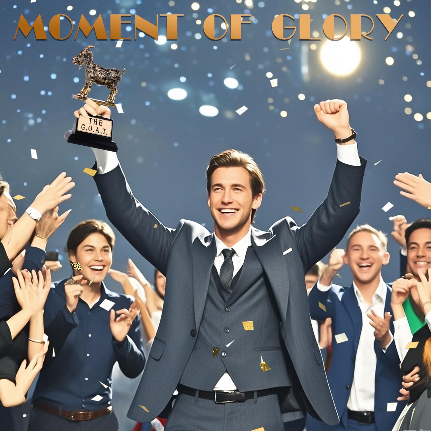 6" The Goat Trophy Award, FiiMan G.O.A.T Greatest of All Time Trophy, Funny Recognition Trophy, Unique Recognition Gift Plaque for Fantasy Sports, Employee, Teacher, Boss, Friend. The Humble Goat!