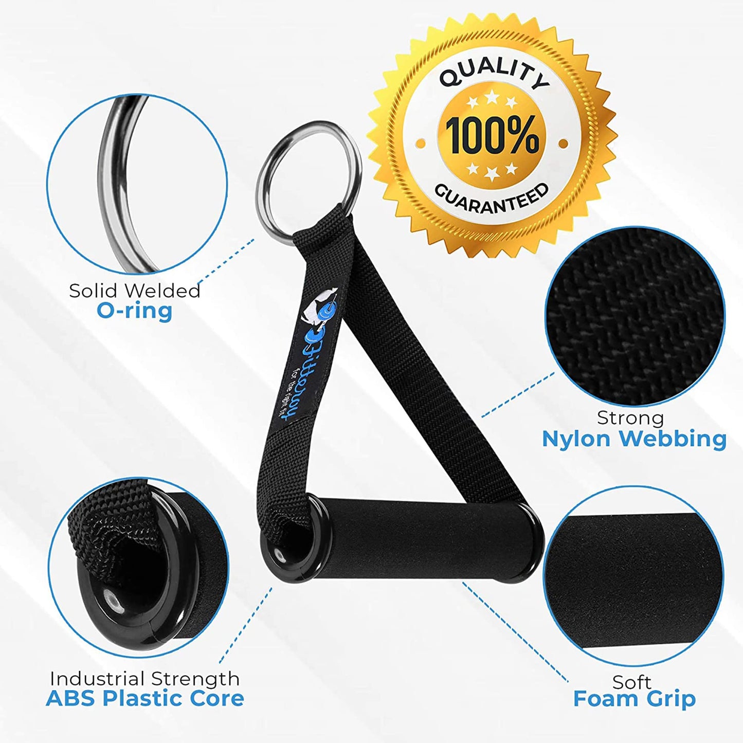 Cable Machine Attachments Handles and Ankle Straps Set - Replacement Gym and Home Gym Accessories - Exercise Straps and Handles for Resistance Bands