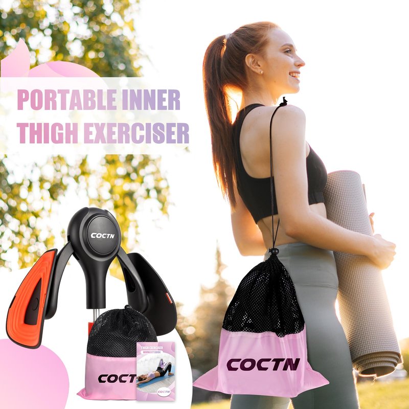 Thigh Trainer for Women, 15-70LB Adjustable Resistance Inner Thigh Exerciser for Pelvic Floor Muscle Repair, Thigh Workout Kegel Exercise Equipment for Shaping, Yoga & Weight Loss at Home Gym -Black