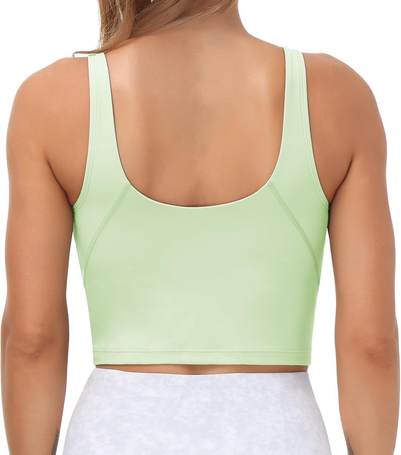 The Gym People Women's Longline Sports Bra - Wirefree, Padded, Medium Support