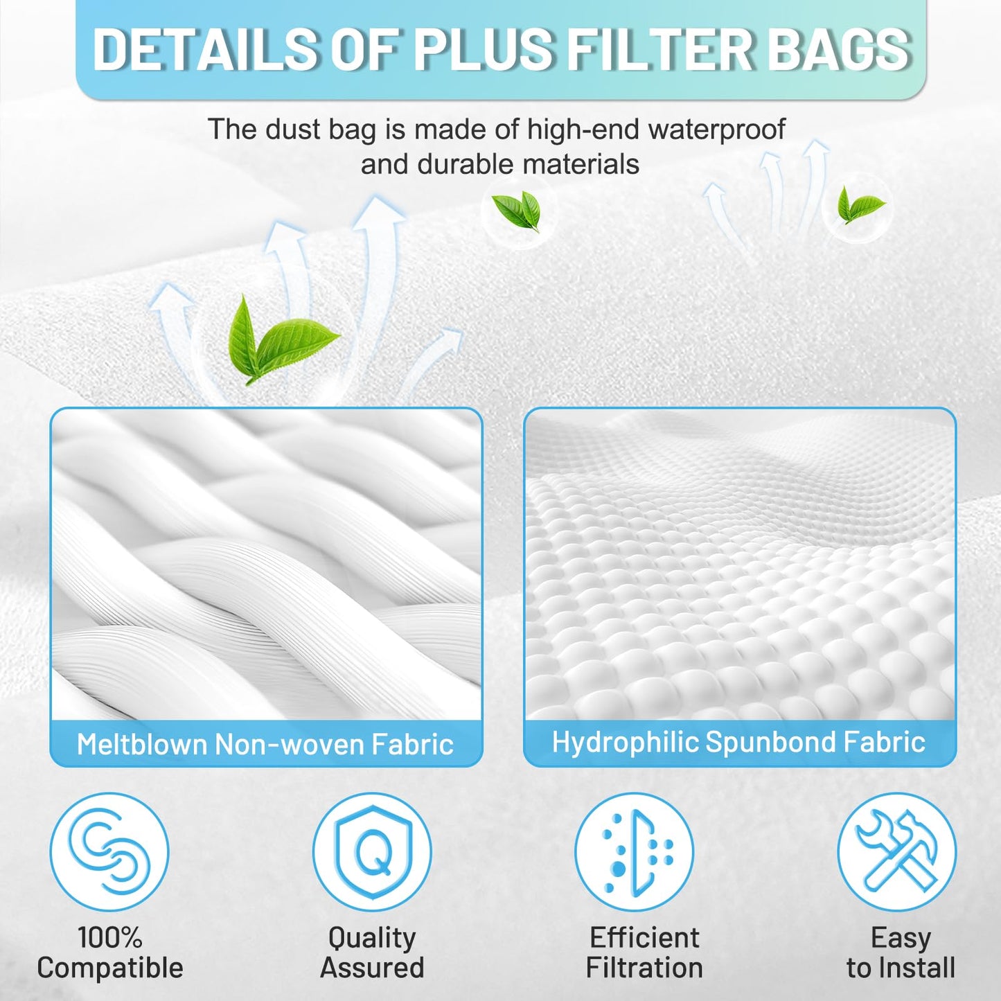 6 Pack 204814 Vacuum Bags Compatible with Kirby, Micron Magic Vacuum Cleaner Bags Fit for Kirby Avalir/Sentria/Ultimate G Series Models Replaces 204811 205811 F-Style & Twist-Style