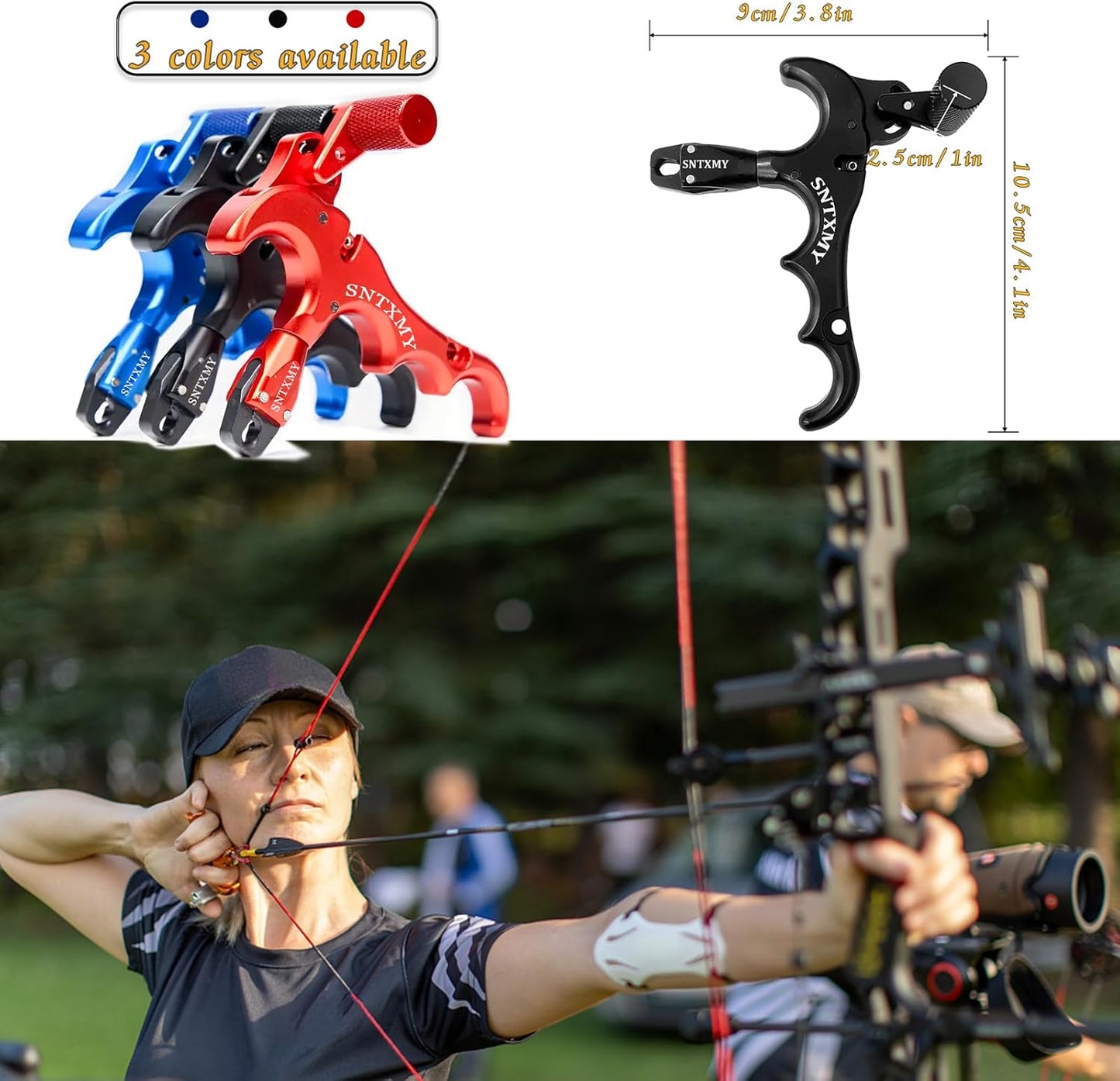 SNTXMY Compound Bow Release - Precision Archery Trigger with Ergonomic Thumb Grip | Adjustable Size