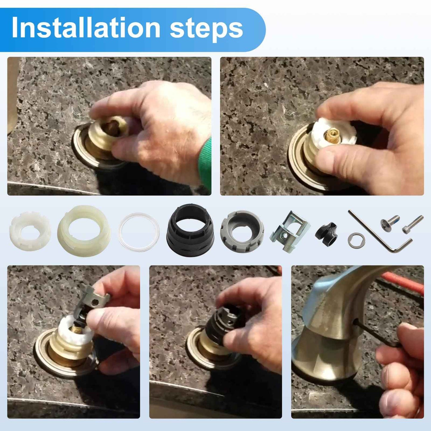 LEDBarz Moen Faucet Repair Kit 93980 - Replacement Single Handle Mechanism for Kitchen Parts