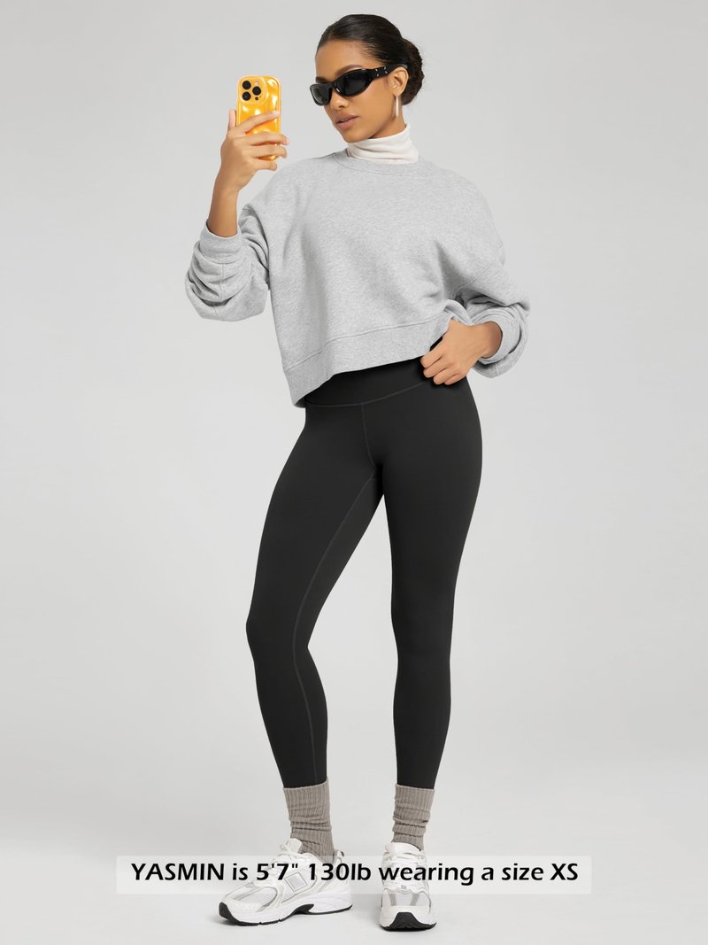 ODODOS Buttery Soft Lounge Yoga Leggings for Women Full Length 28" High Waist Yoga Pants, Black, Large