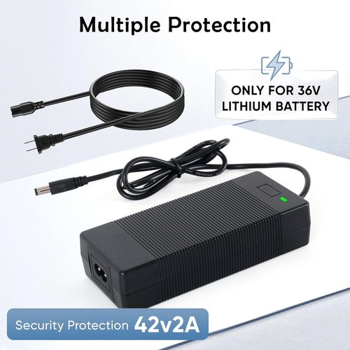 GOTRAX UL Certified 42V 2A Electric Scooter Charger - 6-Prong Hoverboard Power Adapter