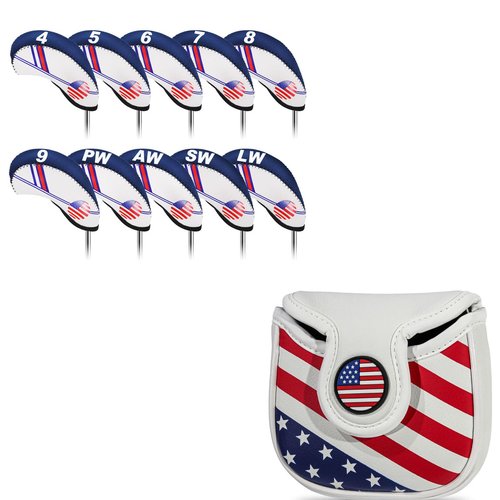 Golf Club Headcover Set – Premium Putter and Iron Covers, Fits All Standard Clubs, Protective and Stylish Design