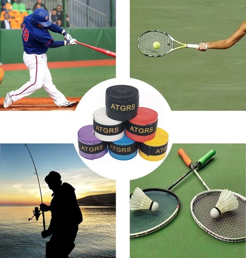 vlmits Tennis Grip Tennis Racket Grip Tape Absorbent Anti-Slip Tennis Overgrip for Tennis Badminton Pickleball Racquet Handle Overgrips and Overwraps, Embossed Surface (6 Yellow Grips)
