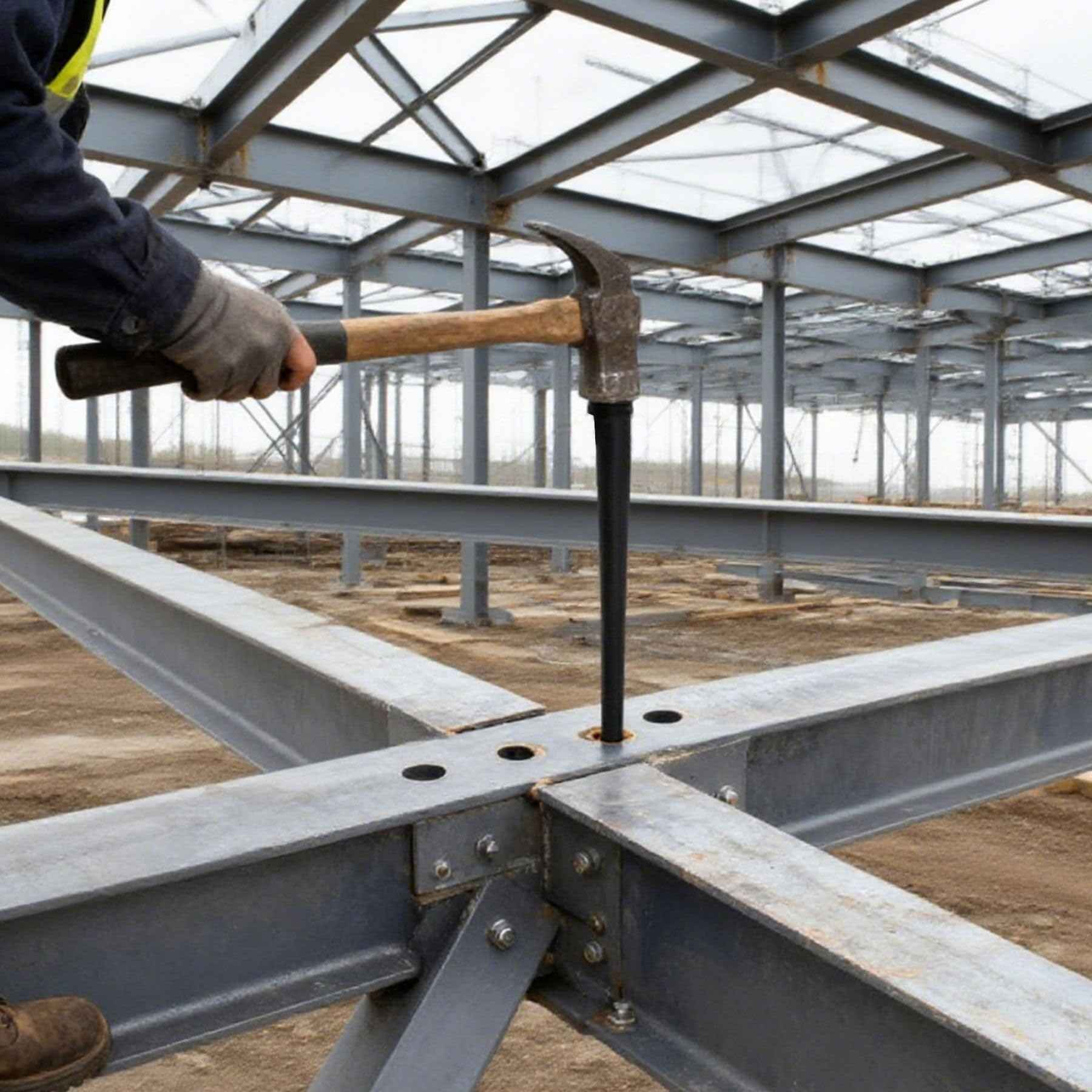 Sysarua Broad-Head Bull Pin with Hang-up Hole, 1-5/16" x 13-3/4", Heat-Treaded Steel with Black Finish