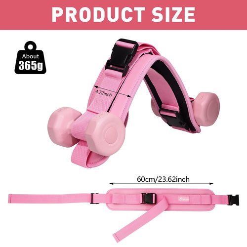 Hip Thrust Belt - Dumbbell Hip Thrust Belt - Premium Leather Thickened & Widen, Comfortable for Dumbbells, Kettlebells or Plates, Slip Padding, Gym or Home Workouts (deep pink)