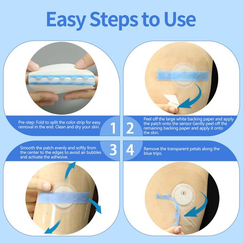 funpatch 100Pack Freestyle Sensor Covers for Libre 3 Plus, Waterproof Libre 3 Plus Sensor Covers CGM Tape Transparent Full Cover Patch Hypoallergenic Latex-Free Long Stay for 15 Days