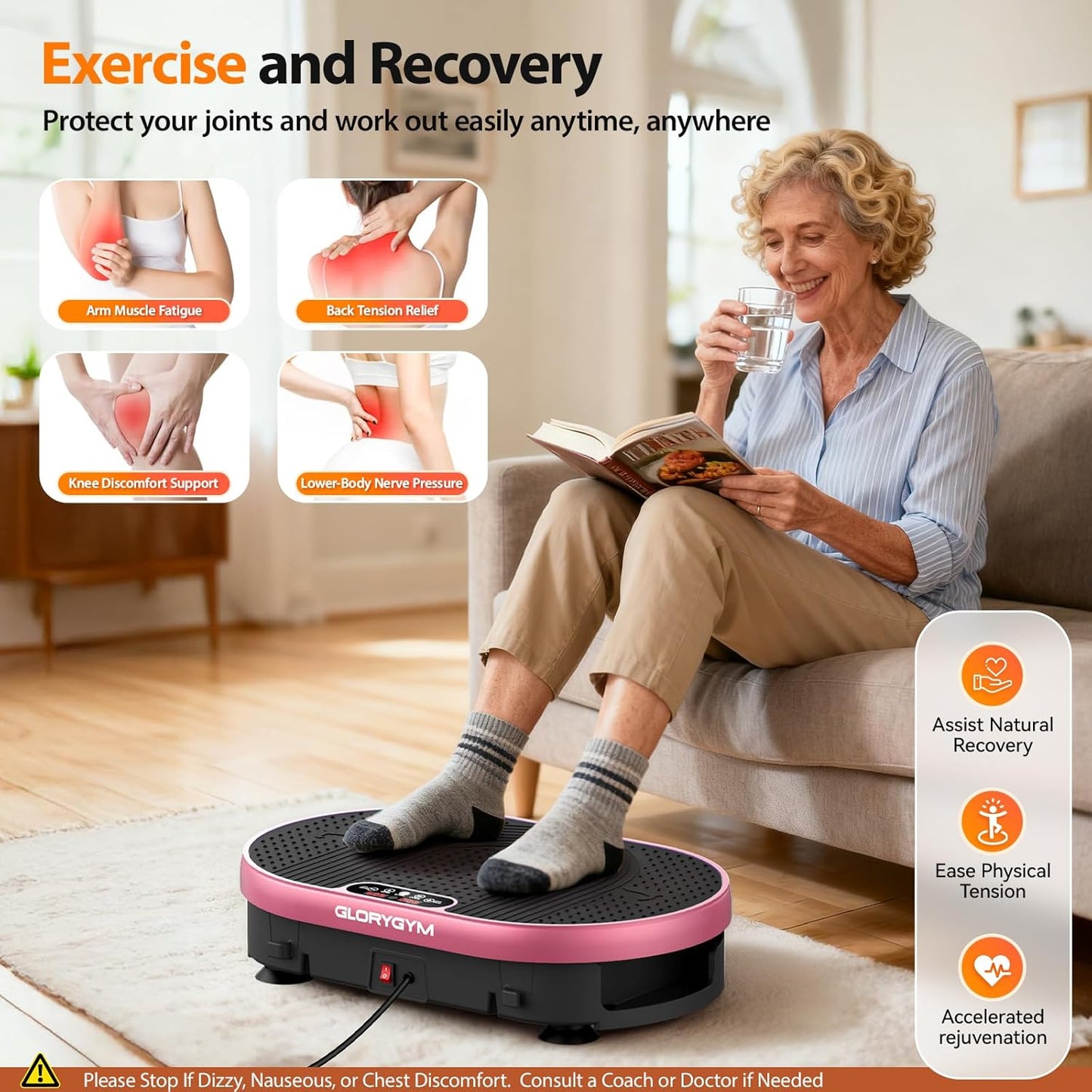 Skiennix Vibration Plate Exercise Machine - 120 Speed Levels, Remote Control, Compact Home Gym