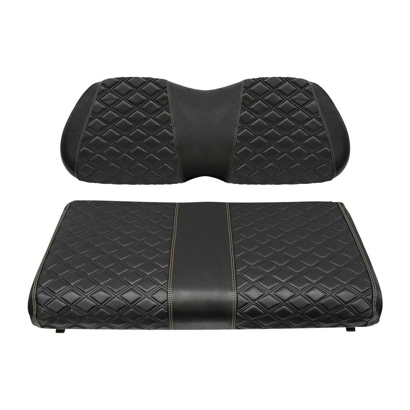 SAMXOMAP Golf Cart Seat Covers for Club Car Precedent/Onward/Tempo 2004+ Front OEM Universal Seat Cushion, Marine Grade Vinyl Leather Club Car Seat Covers/Easy to Install-Black (2PCS)
